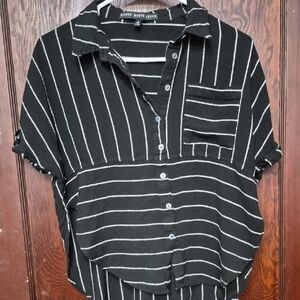 HYFVE Black and White Striped Blouse